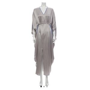 ROKSANDA Silk Silver Long A-Line Dress Size 2X- 3X